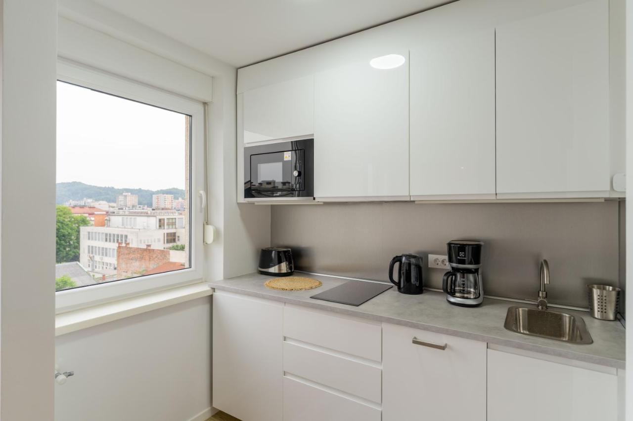 Elegant Tour As Studio Gilly With Open Views And A Balcony In The Center Ljubljana Extérieur photo